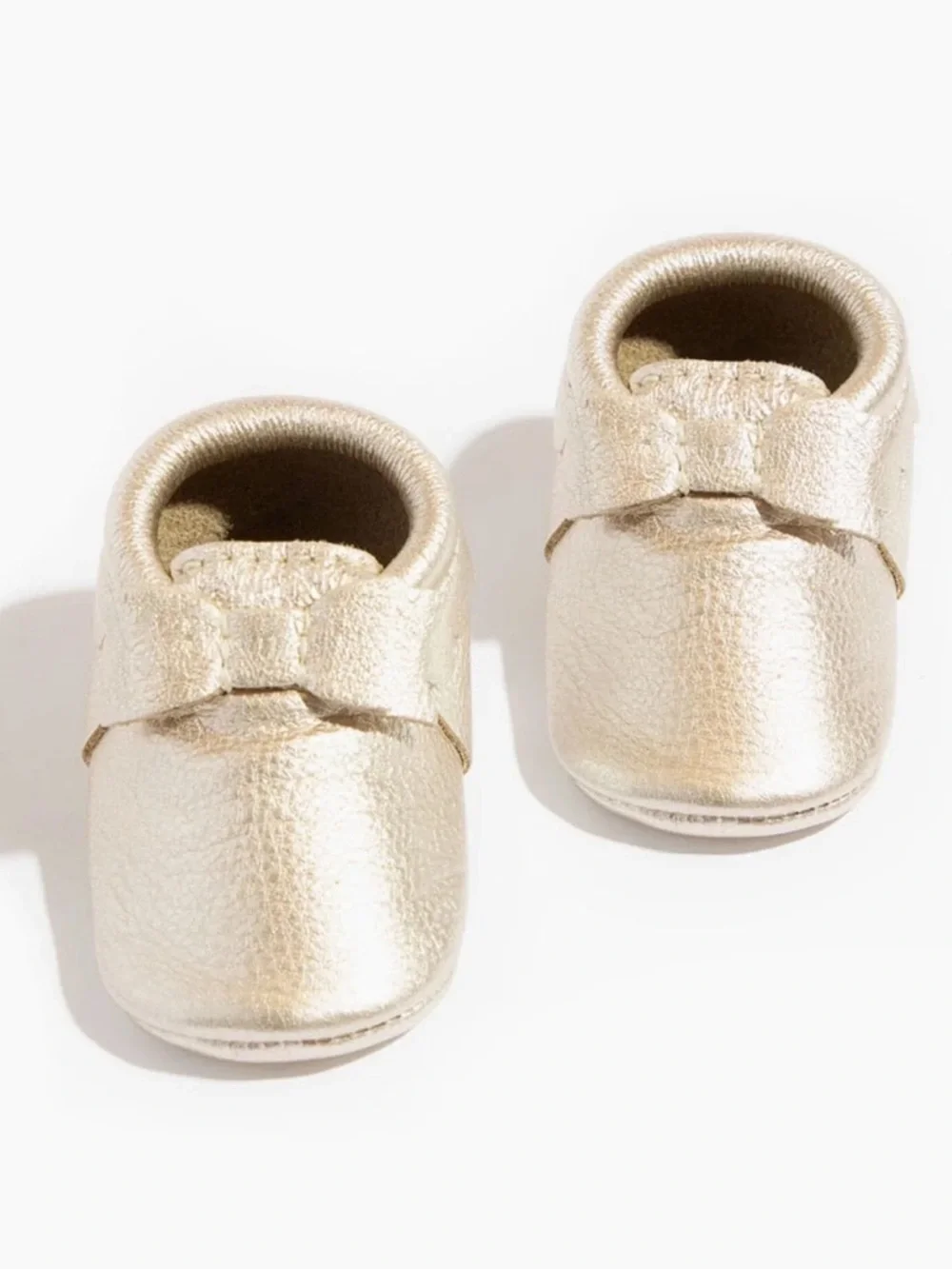 Freshly Picked Rose Gold and Platinum Gold Bow Scallop Moccasin bundle sz 1 3-6m